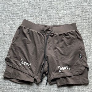 ASRV silver lite 5” liner shorts size medium taupe